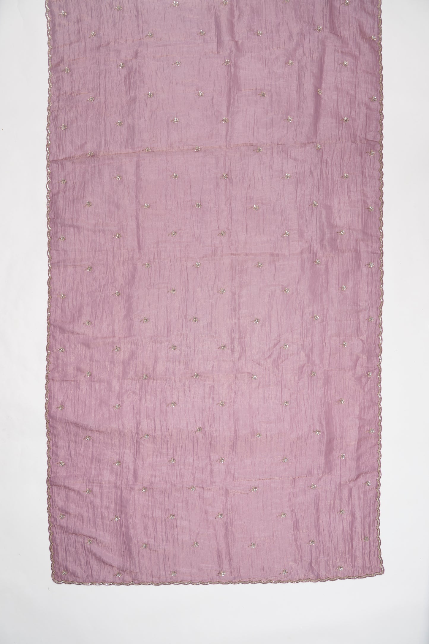 Soveriegn Purple Embroidered Crush Tissue Saree