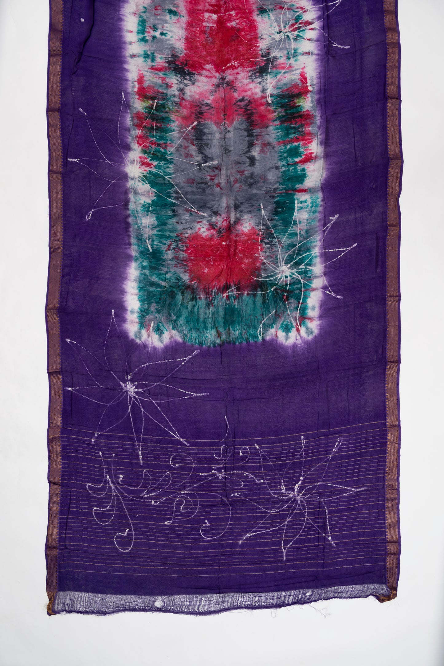 Rama Blue And Purple Mangalagiri Seiko Cotton Saree