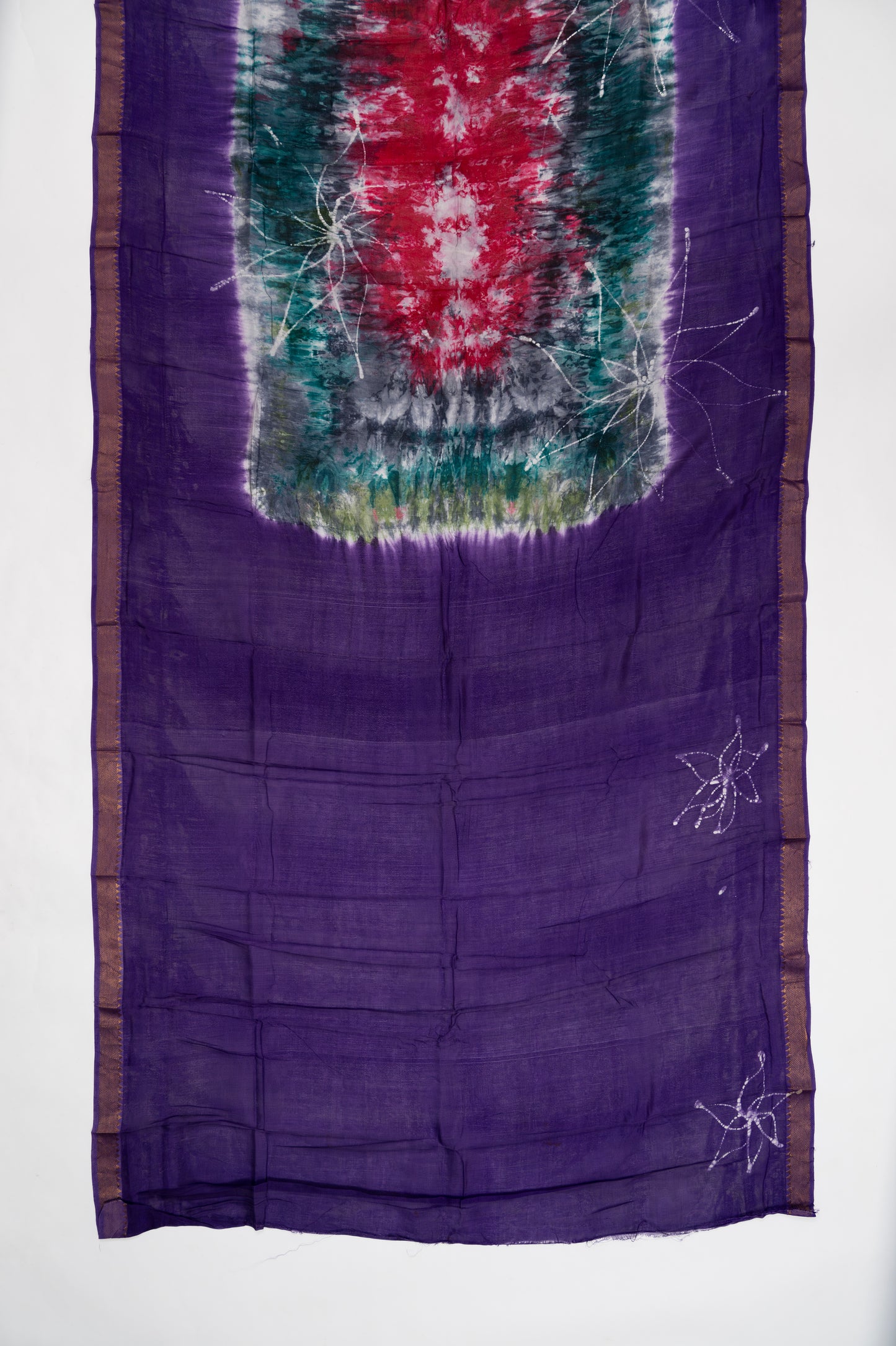 Rama Blue And Purple Mangalagiri Seiko Cotton Saree