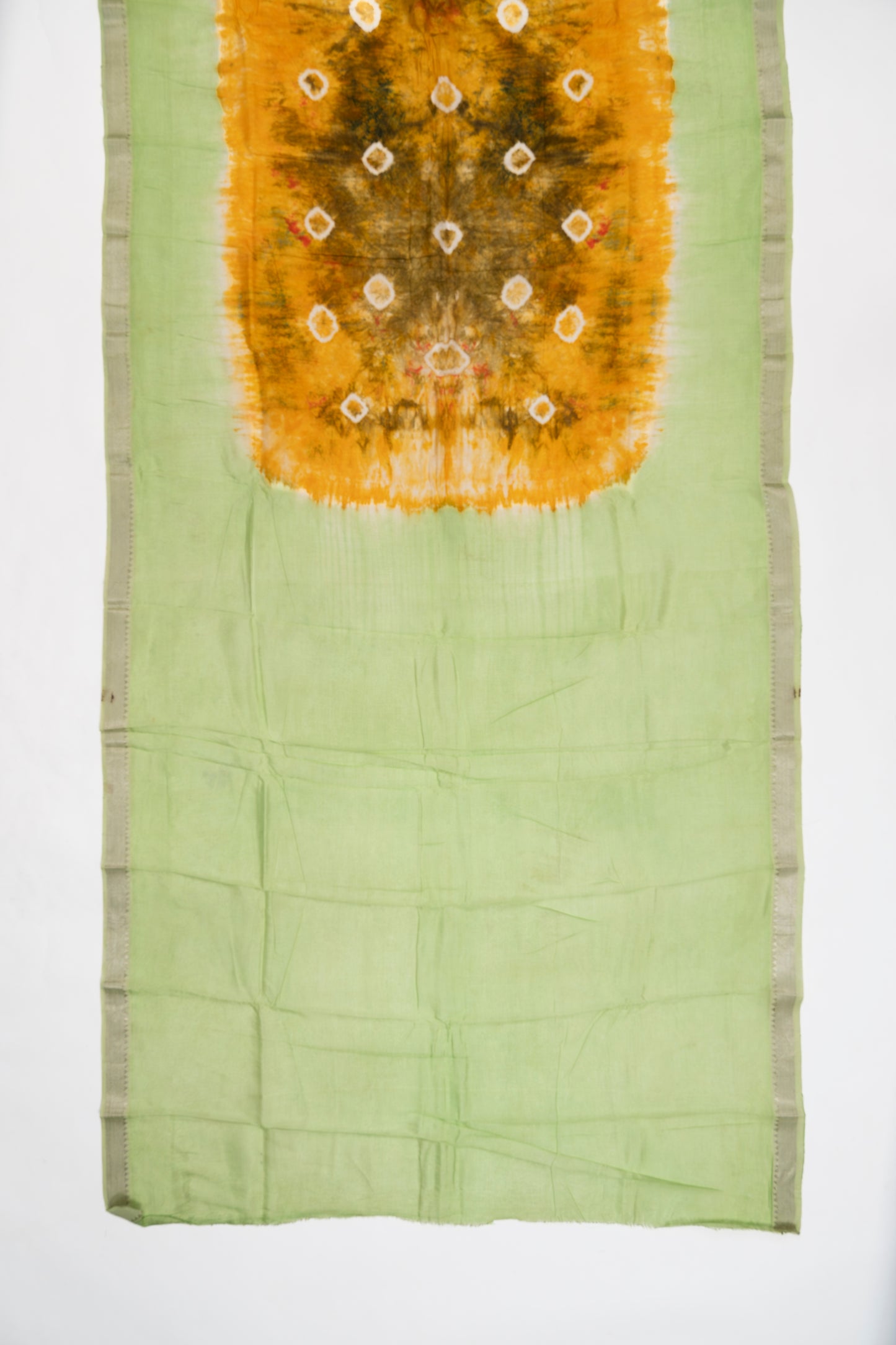 Yellow And Green Mangalagiri Seiko Cotton Saree