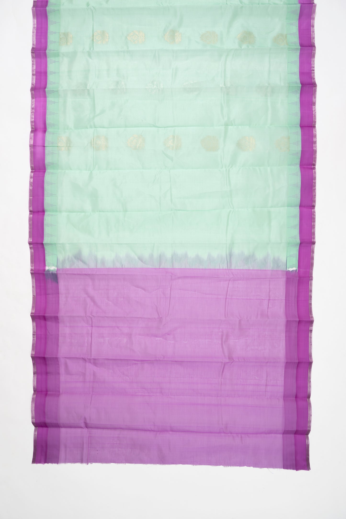 Sea Green & Pink Mangalagiri Pattu Saree