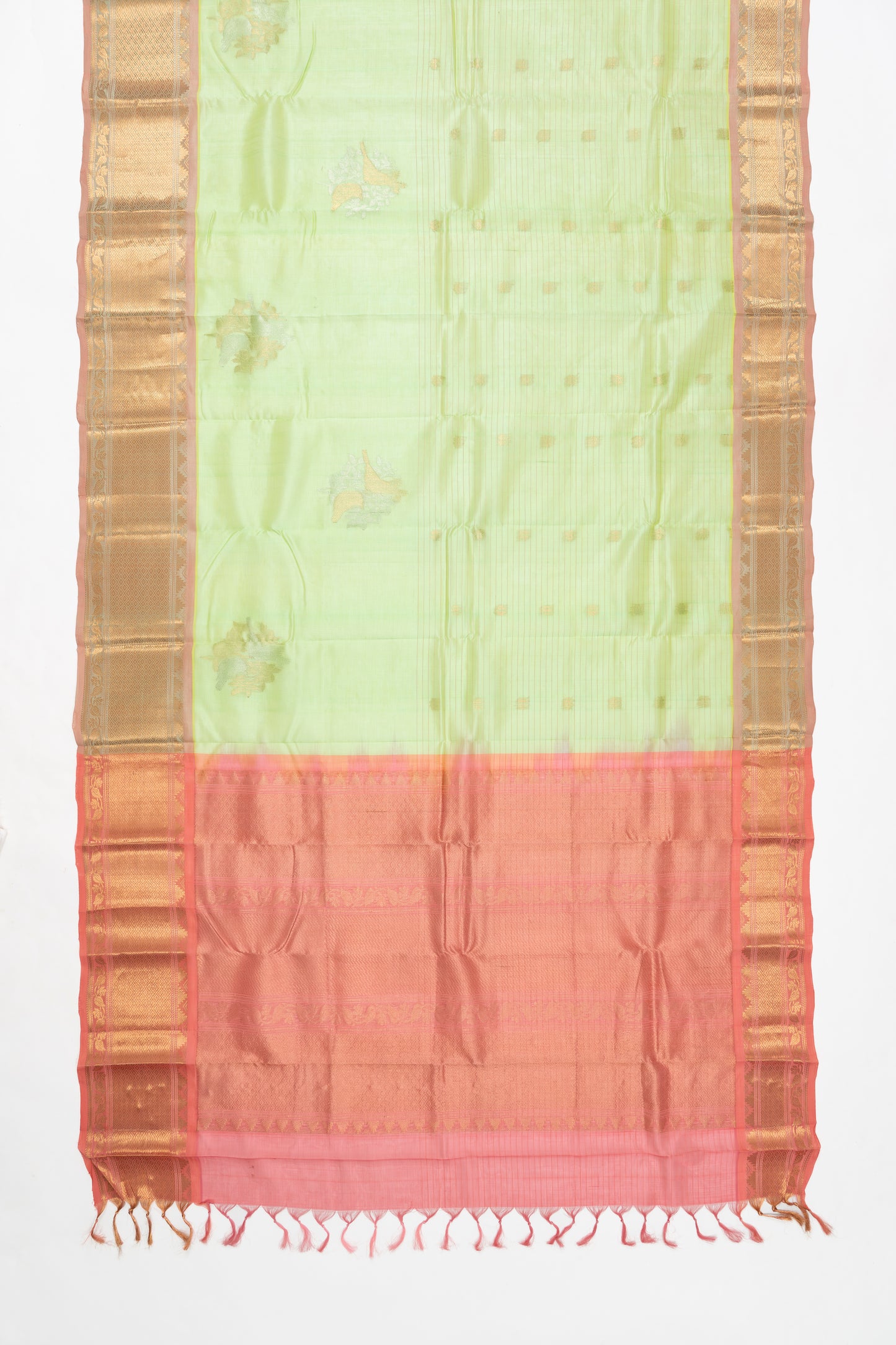 Sea Green Butta Mangalagiri Pattu Saree