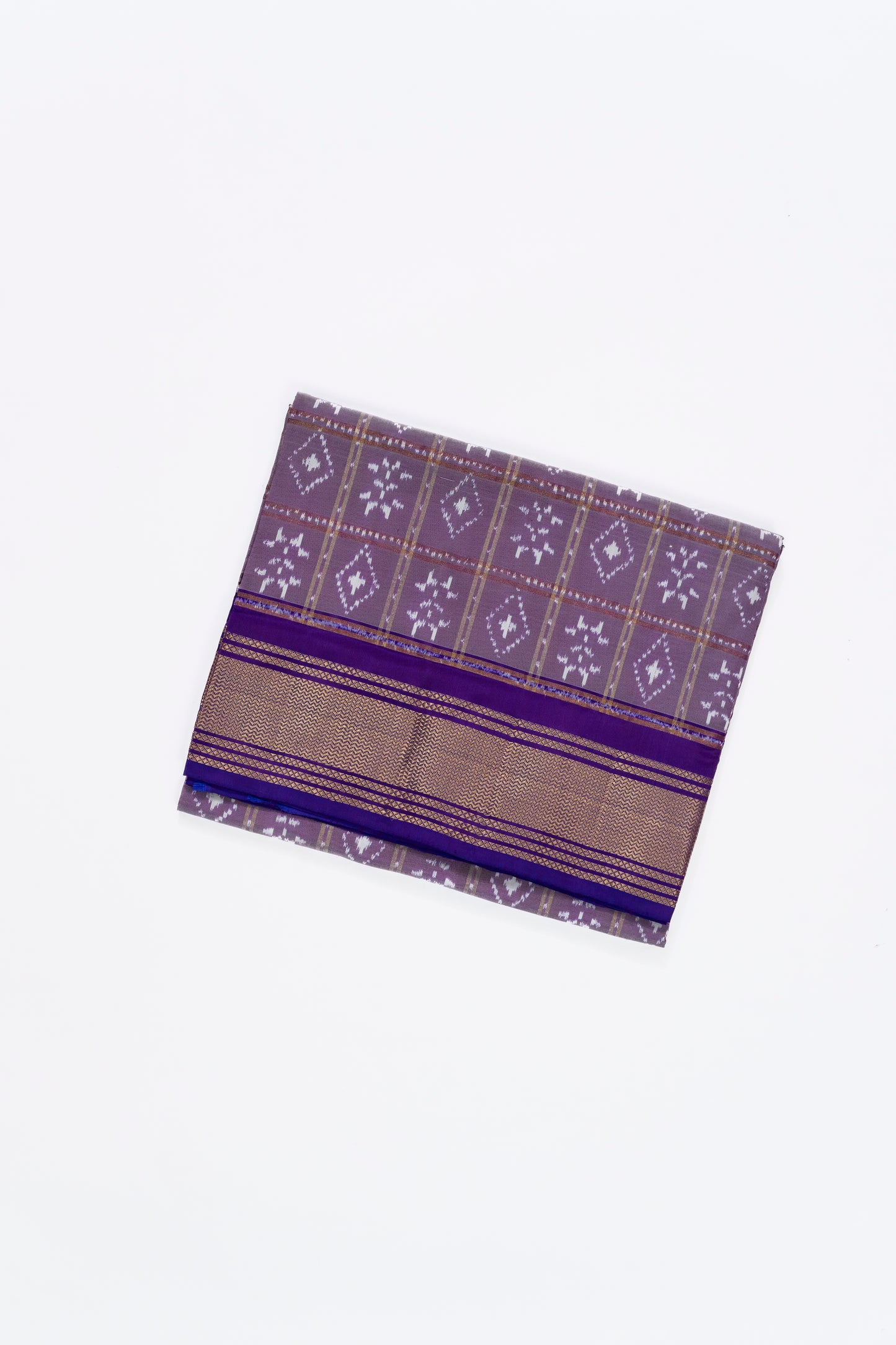 Lavender Checks Pochampally Silk Saree
