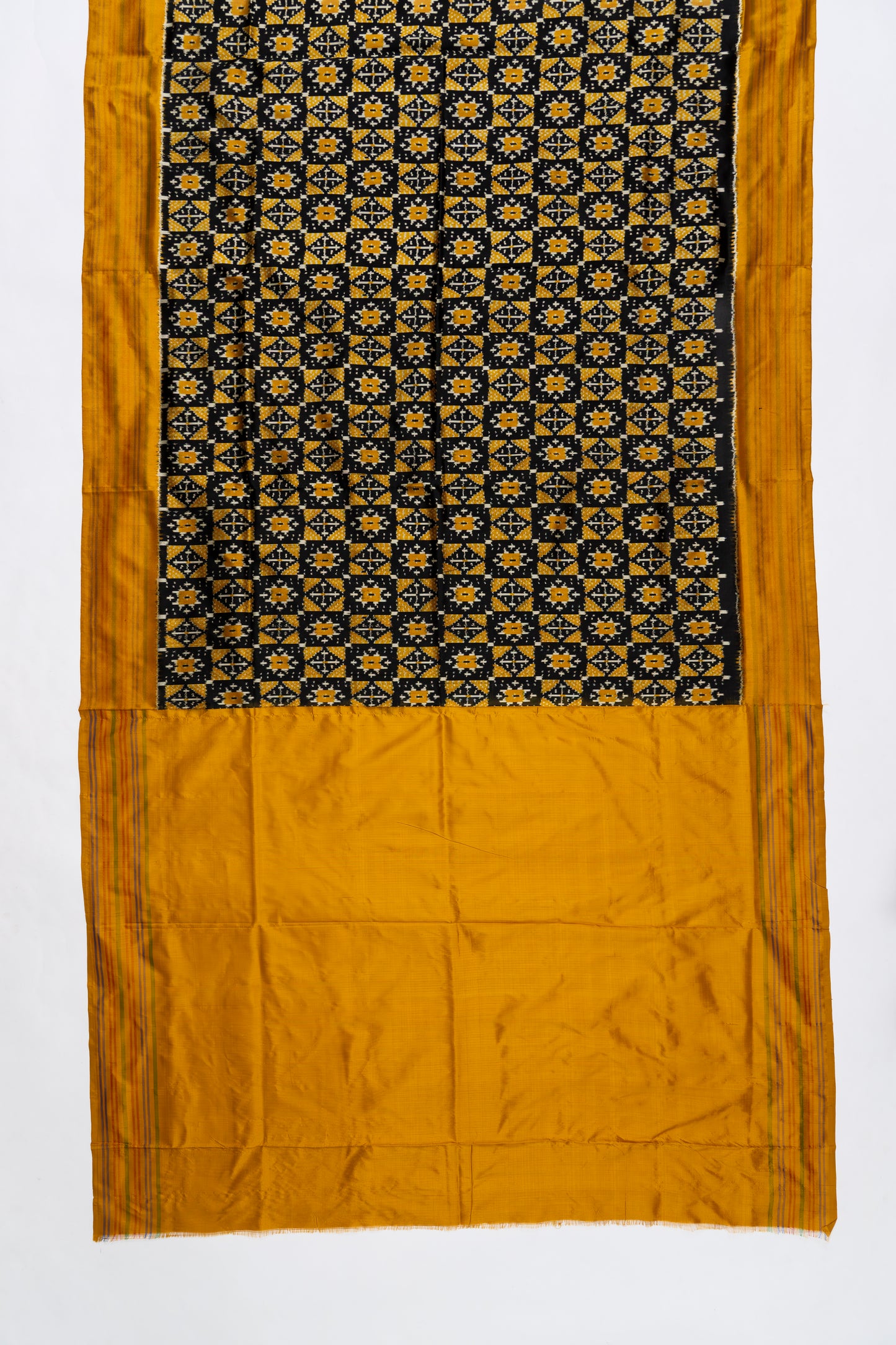 Black Yellow Pochampally Silk Saree