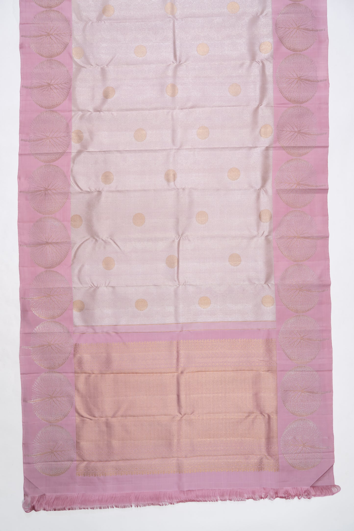 Baby Pink Butta Kanchi Pattu Saree