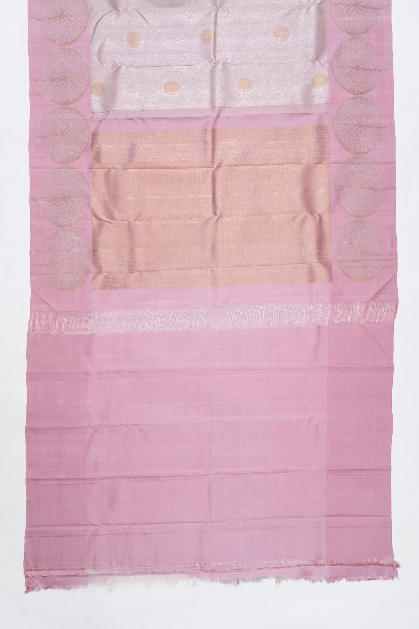 Baby Pink Butta Kanchi Pattu Saree