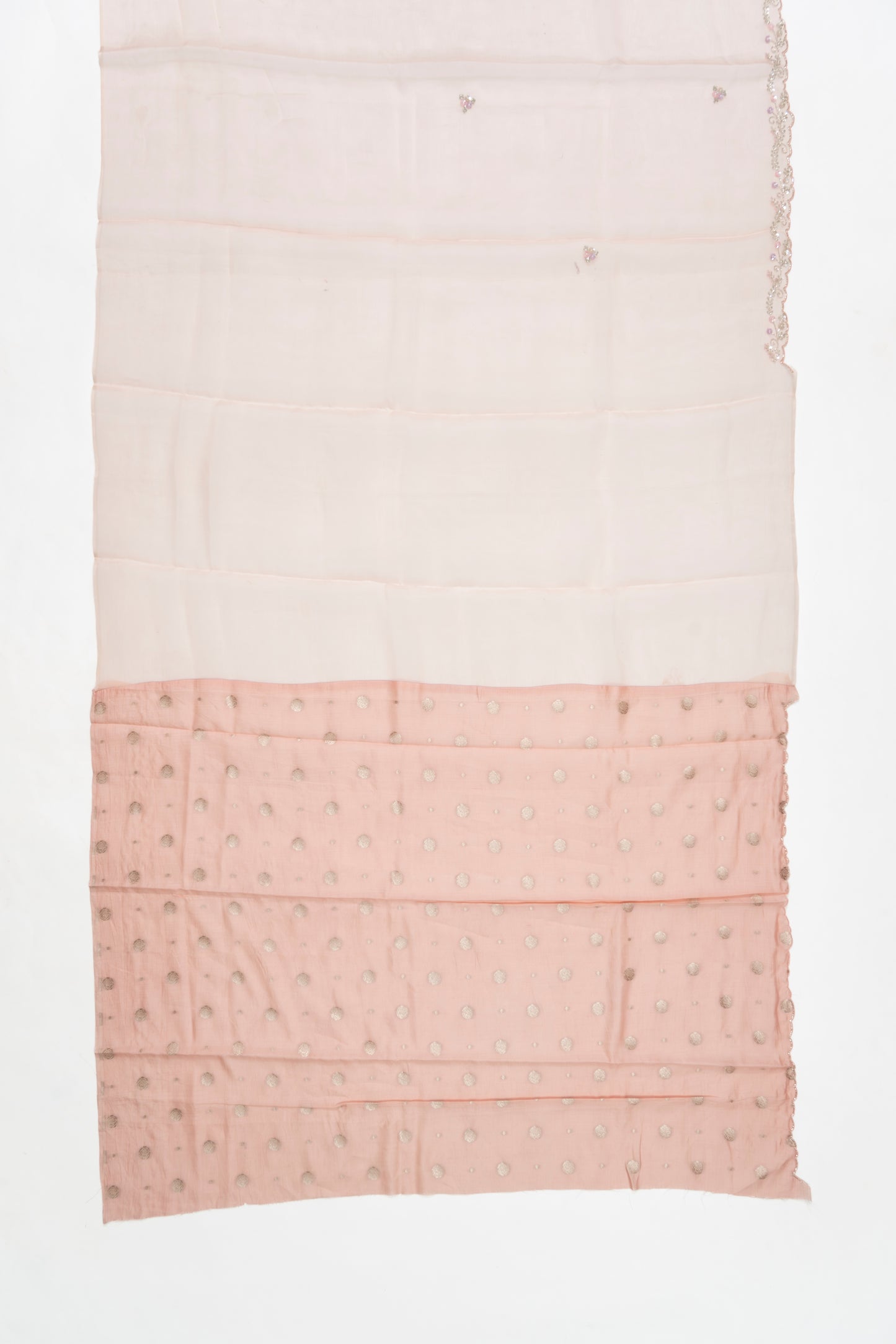 Soft Peach Embroidery Organza Saree
