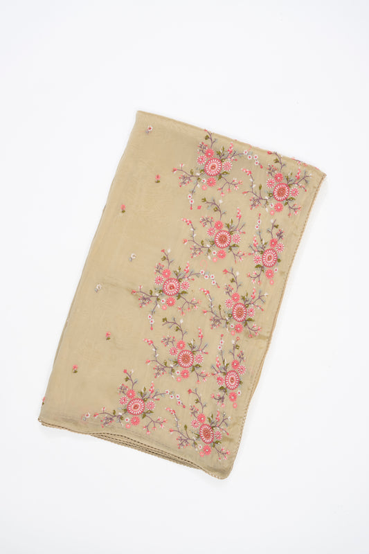 Light Beige Italian Crepe Saree