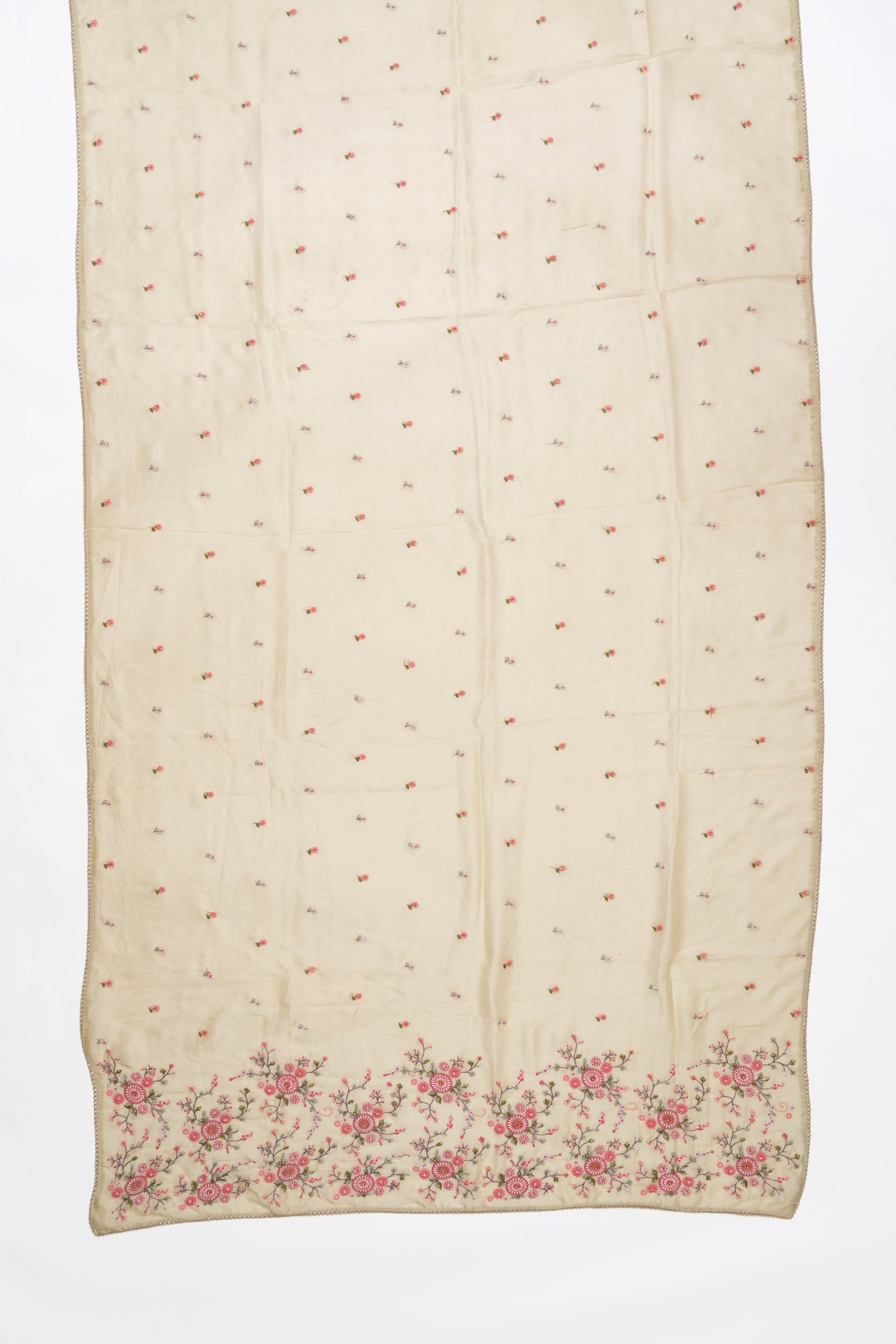 Light Beige Italian Crepe Saree