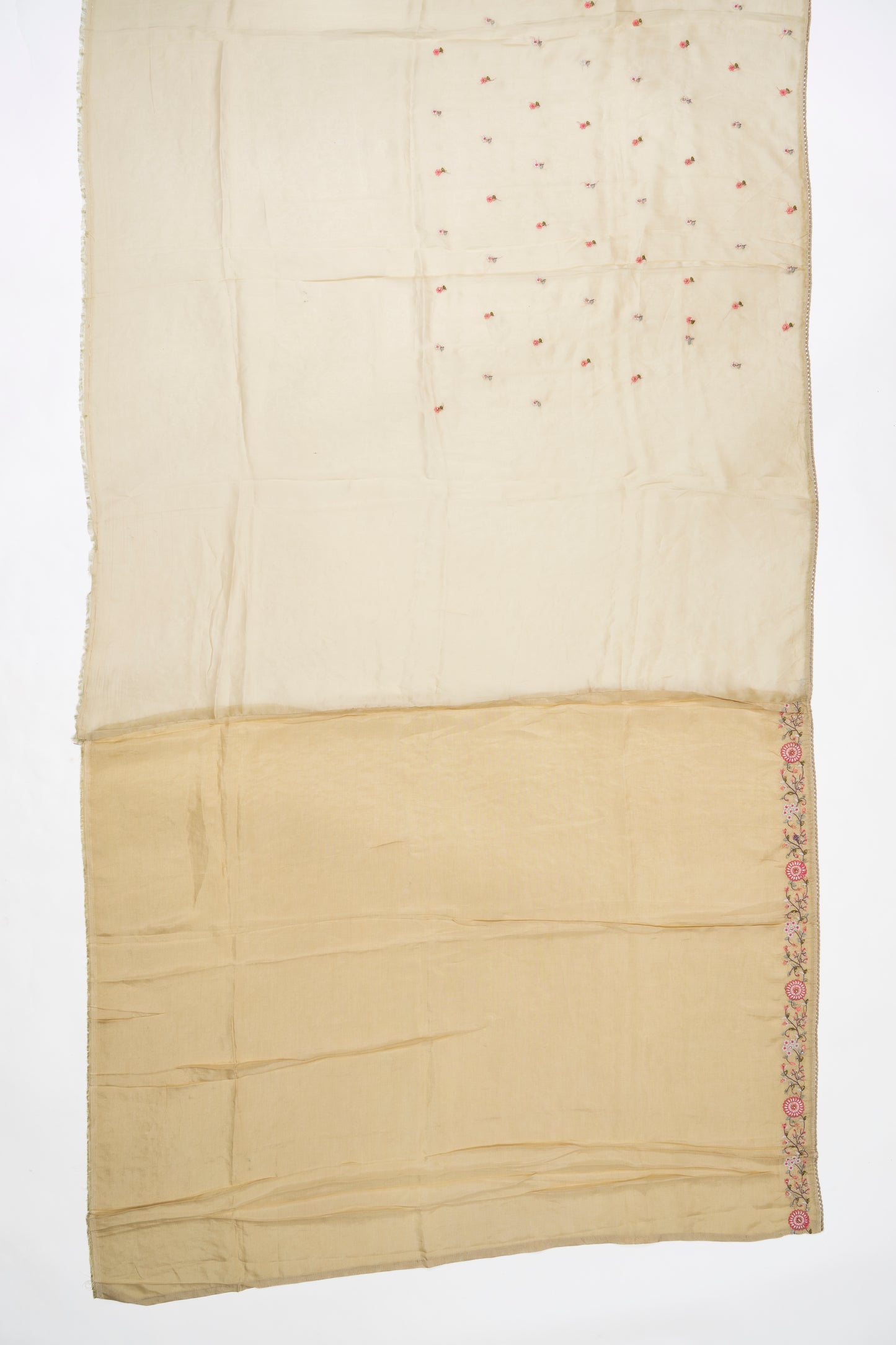 Light Beige Italian Crepe Saree