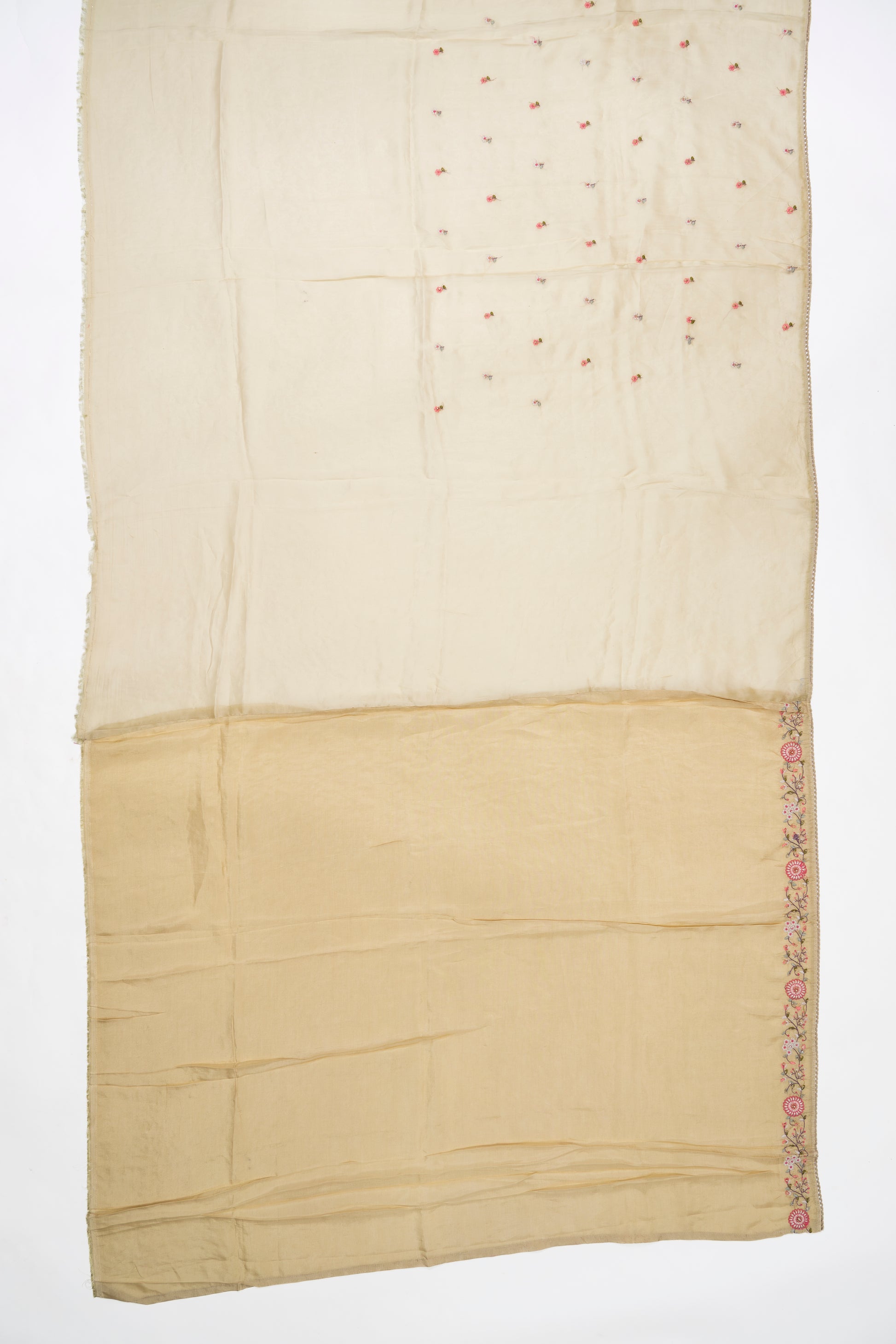 Light Beige Italian Crepe Saree