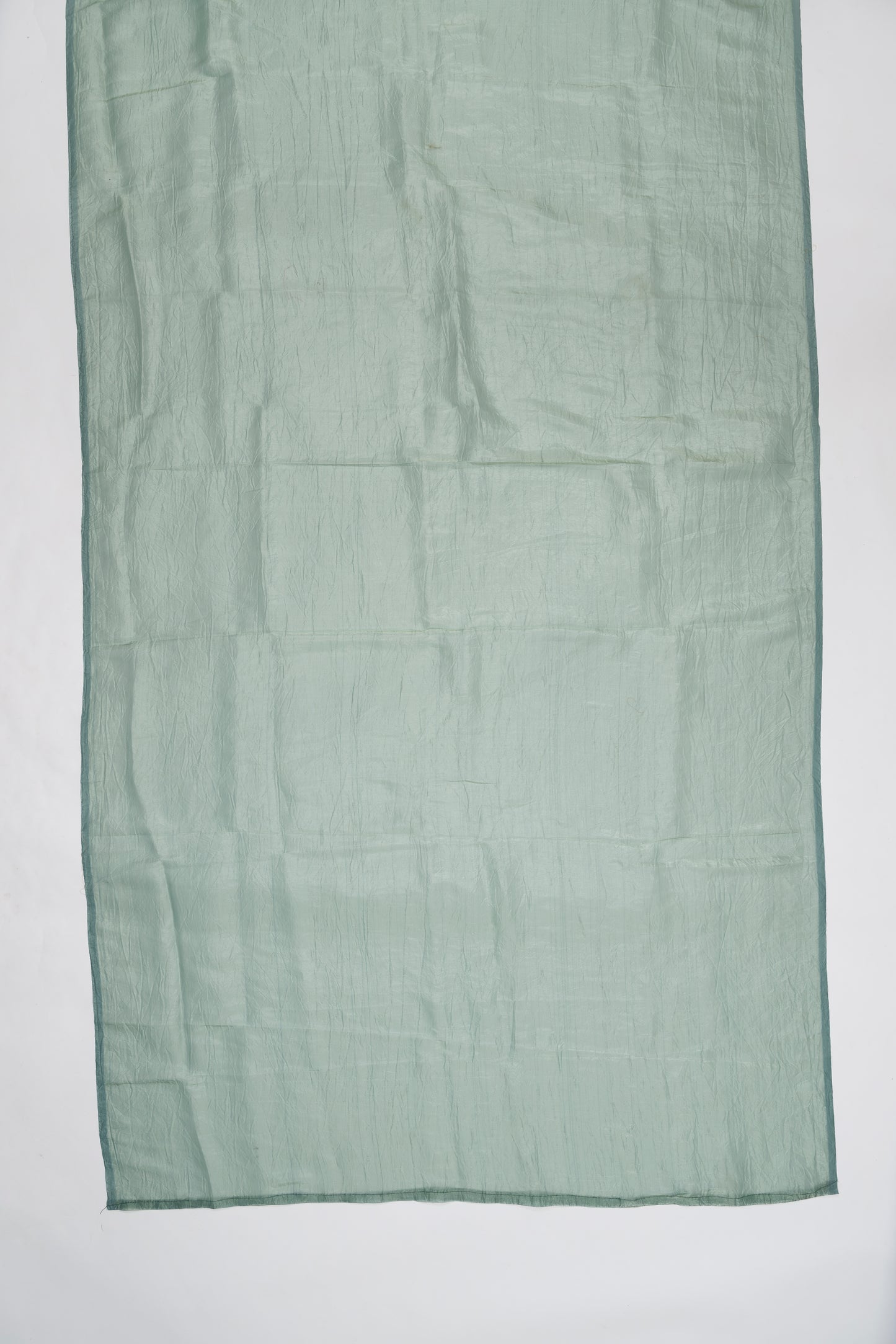 Tiffany Blue Embroidered Crush Tissue Saree
