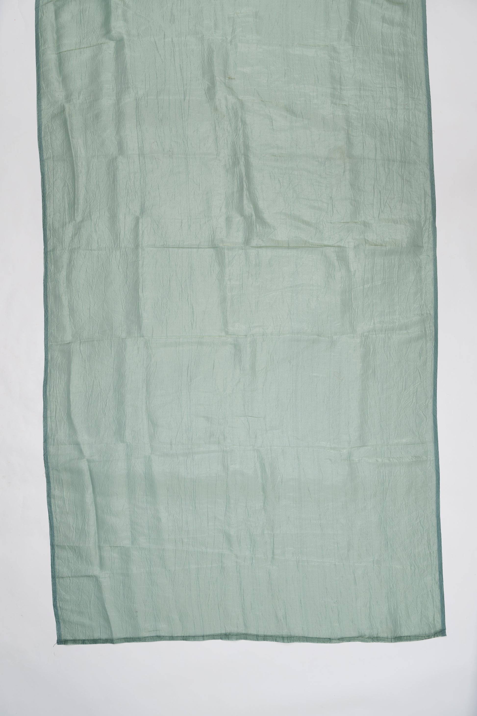 Tiffany Blue Embroidered Crush Tissue Saree