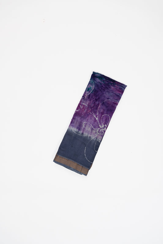 Lavender And Grey Mangalagiri Seiko Cotton Saree