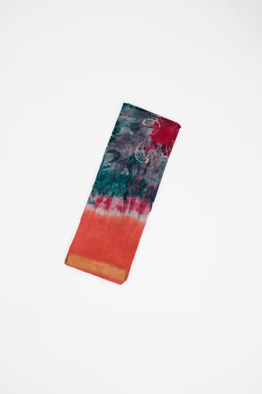 Green And Orange Mangalagiri Seiko Cotton Saree