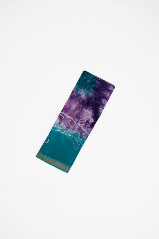 Purple And Blue Mangalagiri Seiko Cotton Saree