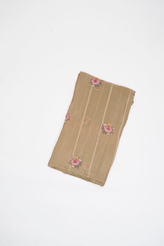 Pale Beige Butta Italian Crepe Saree