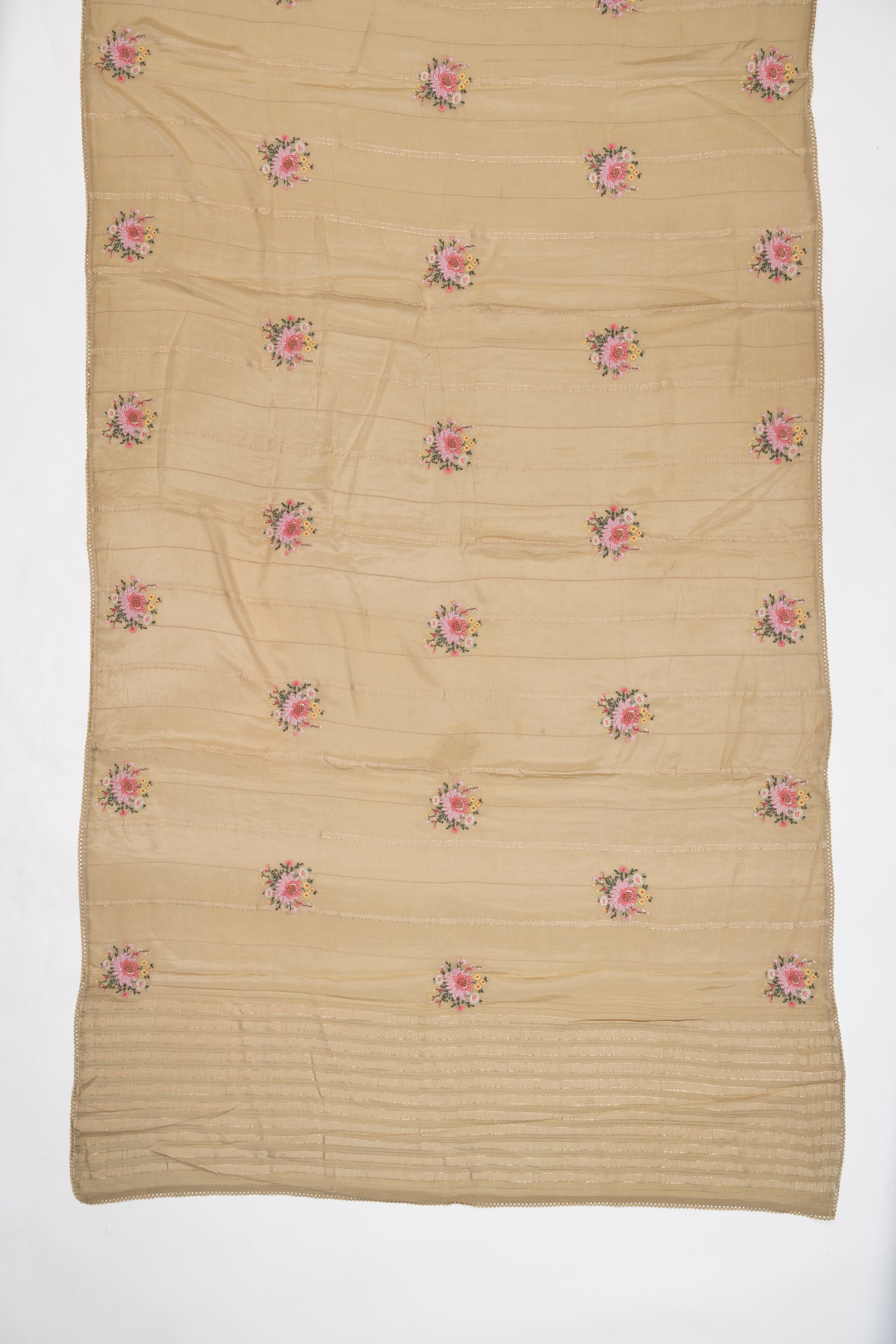 Pale Beige Butta Italian Crepe Saree