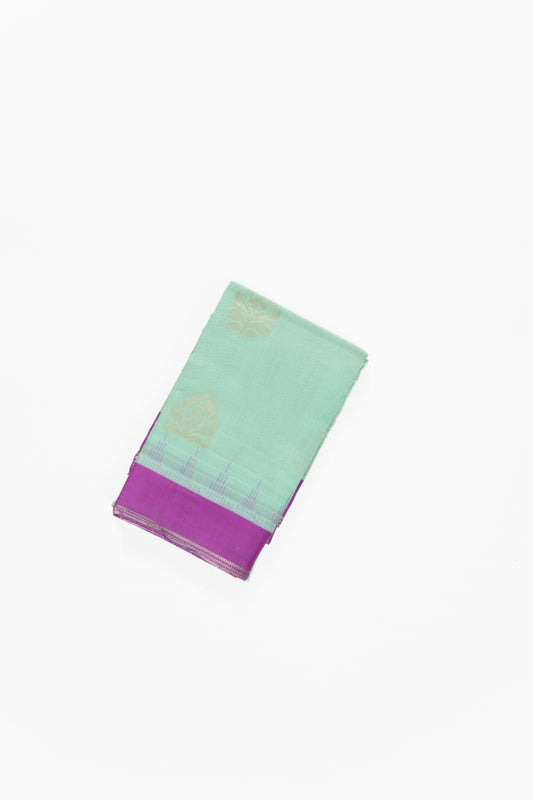 Sea Green & Pink Mangalagiri Pattu Saree