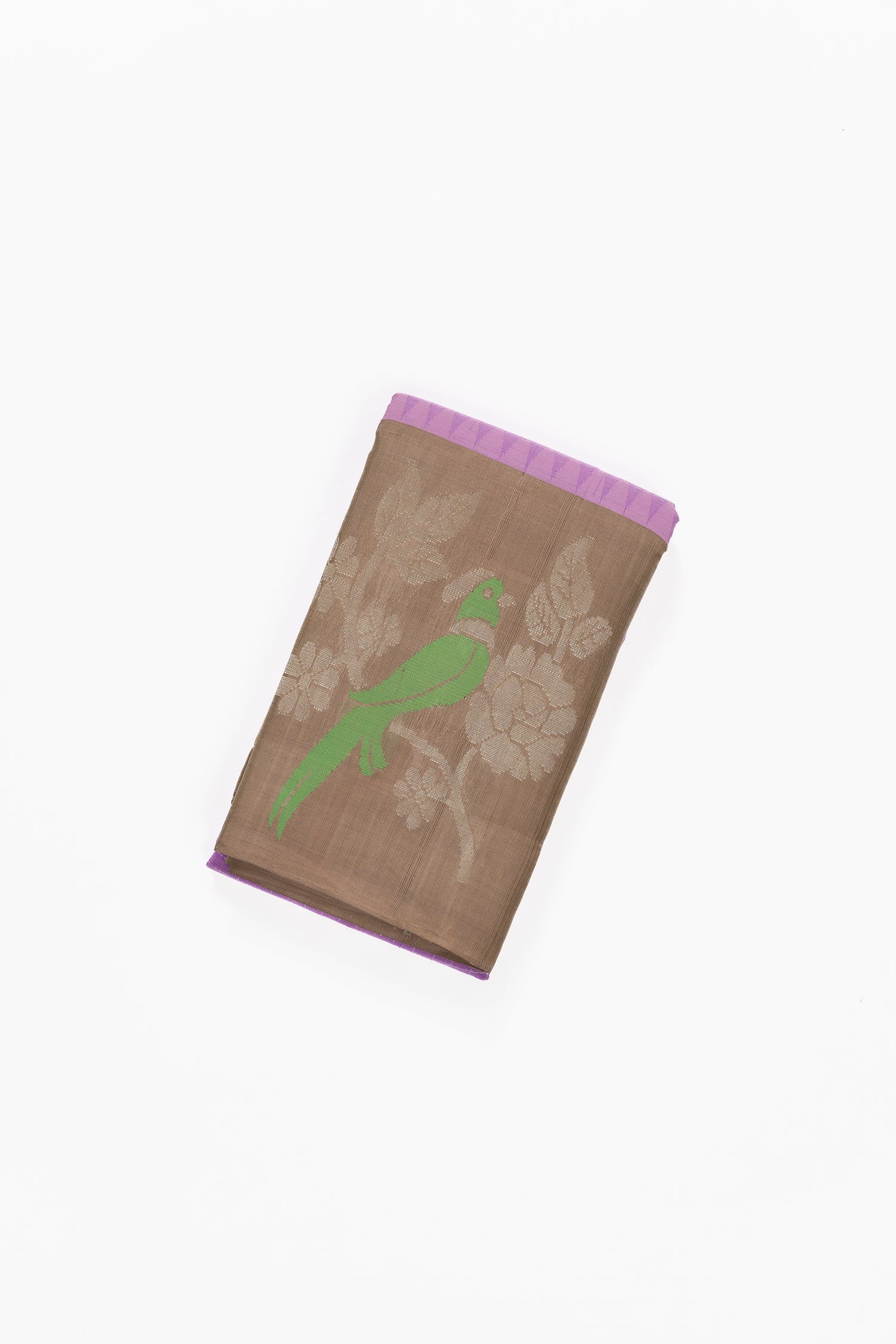 Lavender & Gold Checks Mangalagiri Pattu Saree