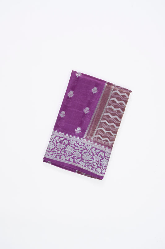 Lavender Lines Raw Mango Saree