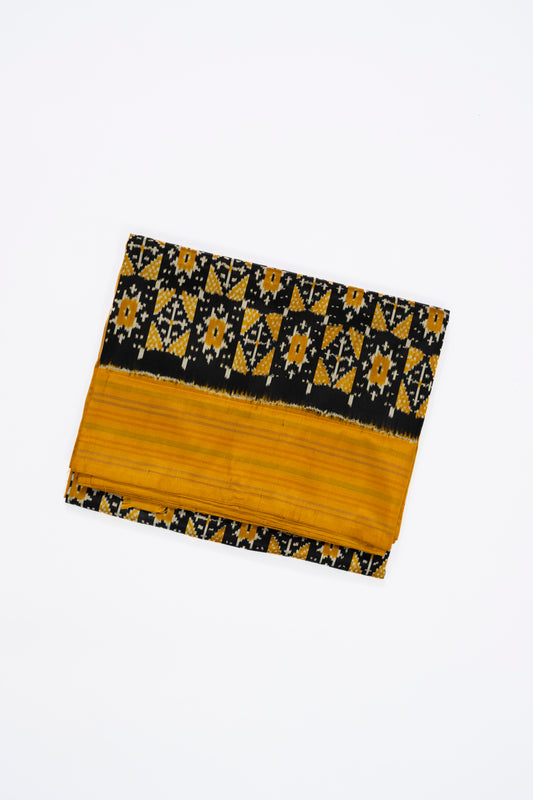 Black Yellow Pochampally Silk Saree