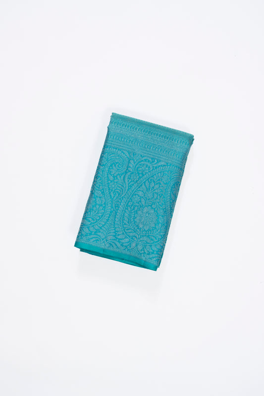 Bright Blue Jaal Kanchi Pattu Saree