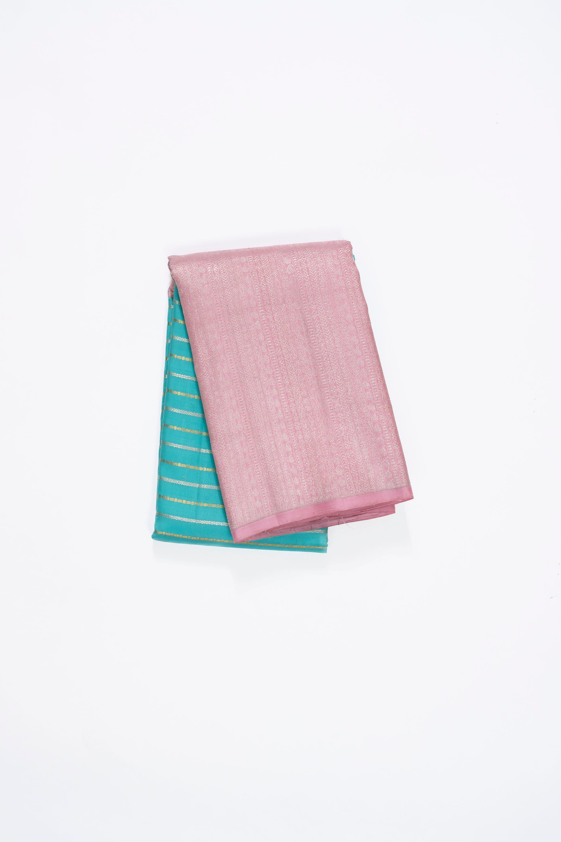 Cyan Blue Jaal Kanchi Pattu Saree With Contrast Border