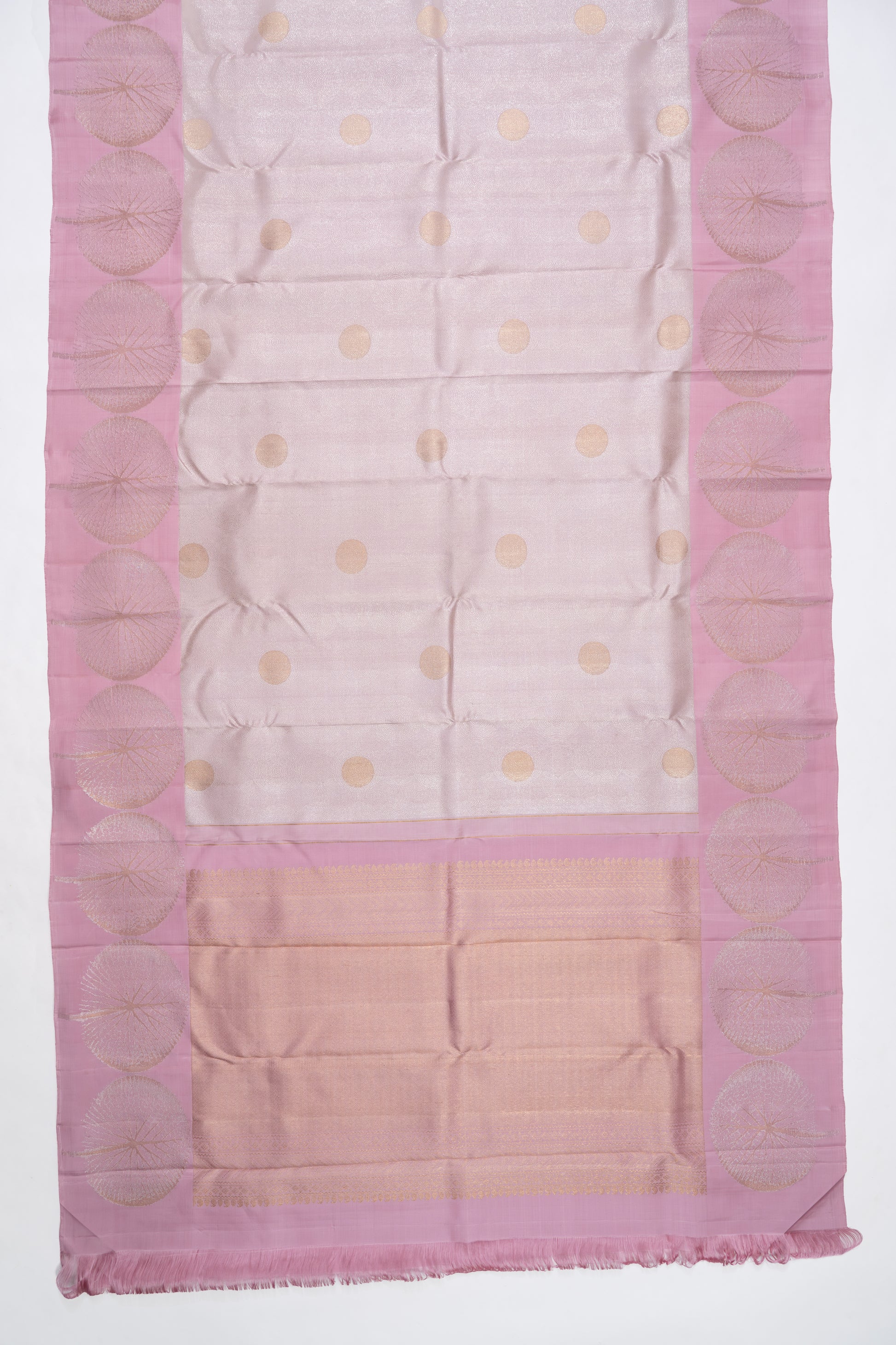 Baby Pink Butta Kanchi Pattu Saree