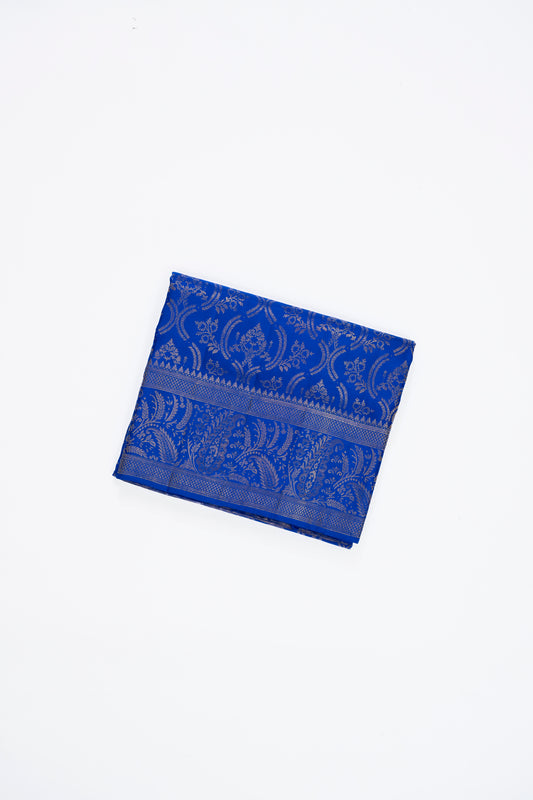 Royal Blue Jaal Kanchi Pattu Saree