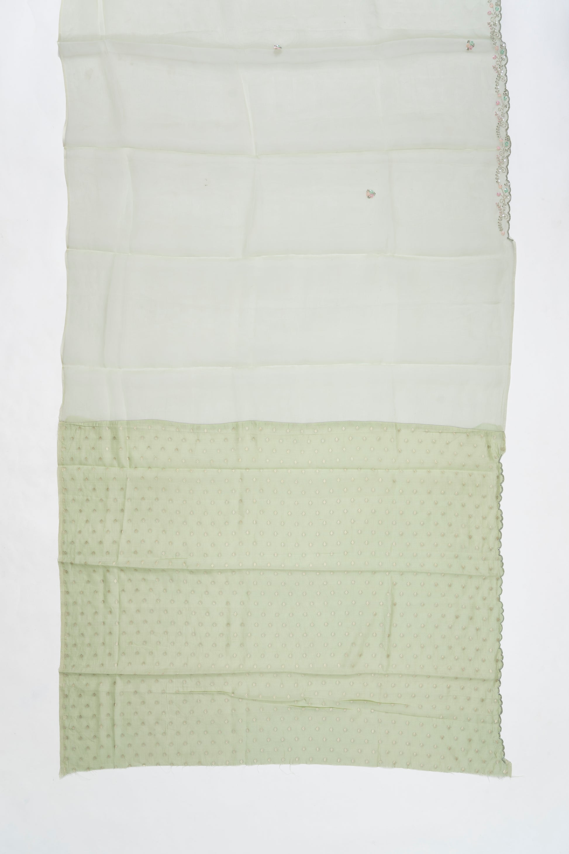 Pista Green Embroidery Organza Saree