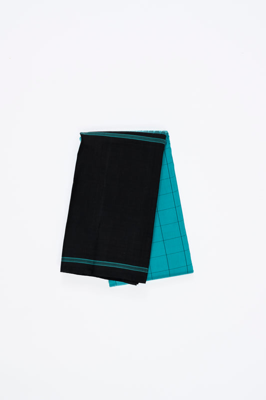 Deep Turquoise Arani Pattu Silk Saree