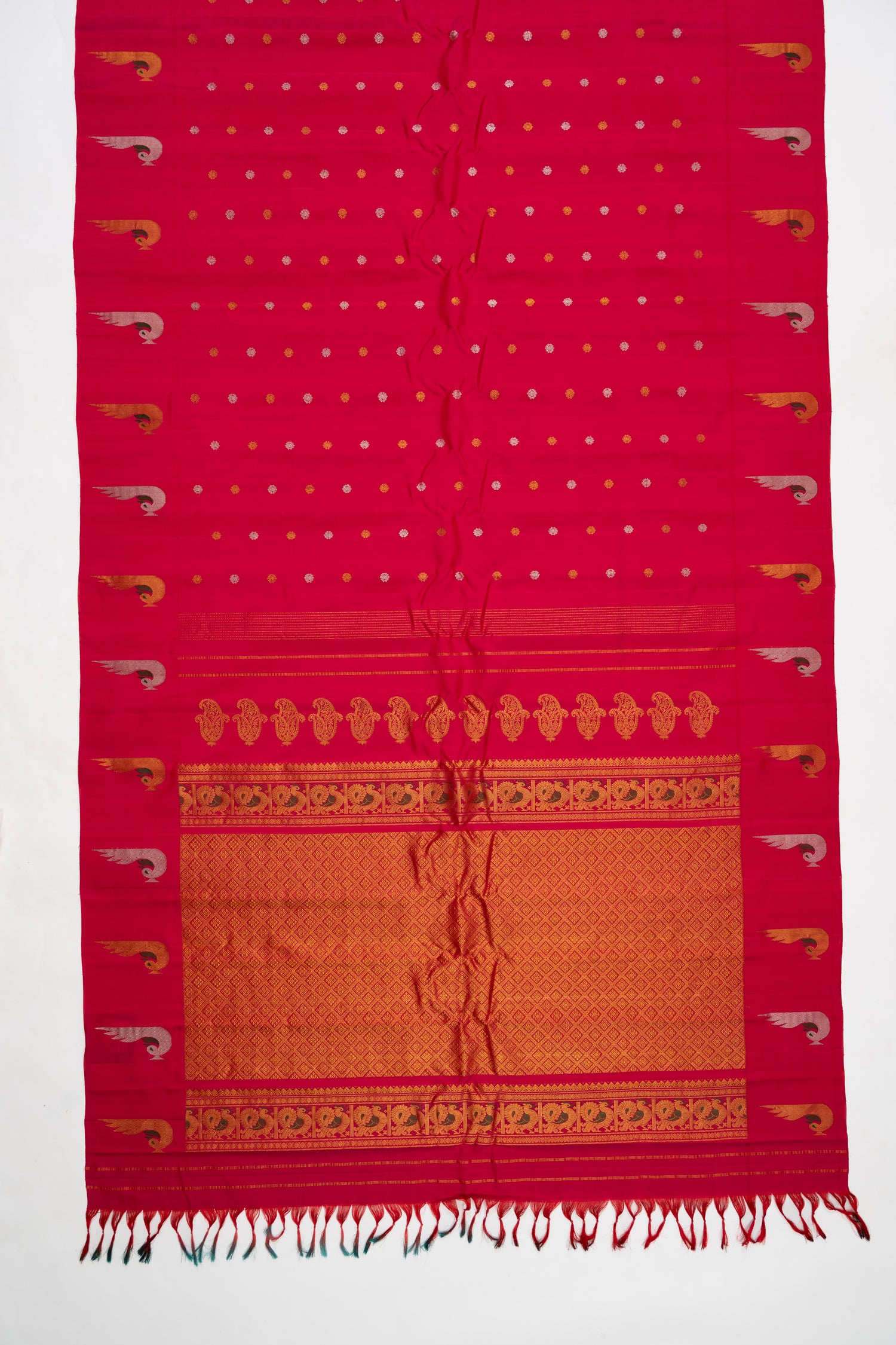 Deep Pink Gadwal Pattu Silk Saree