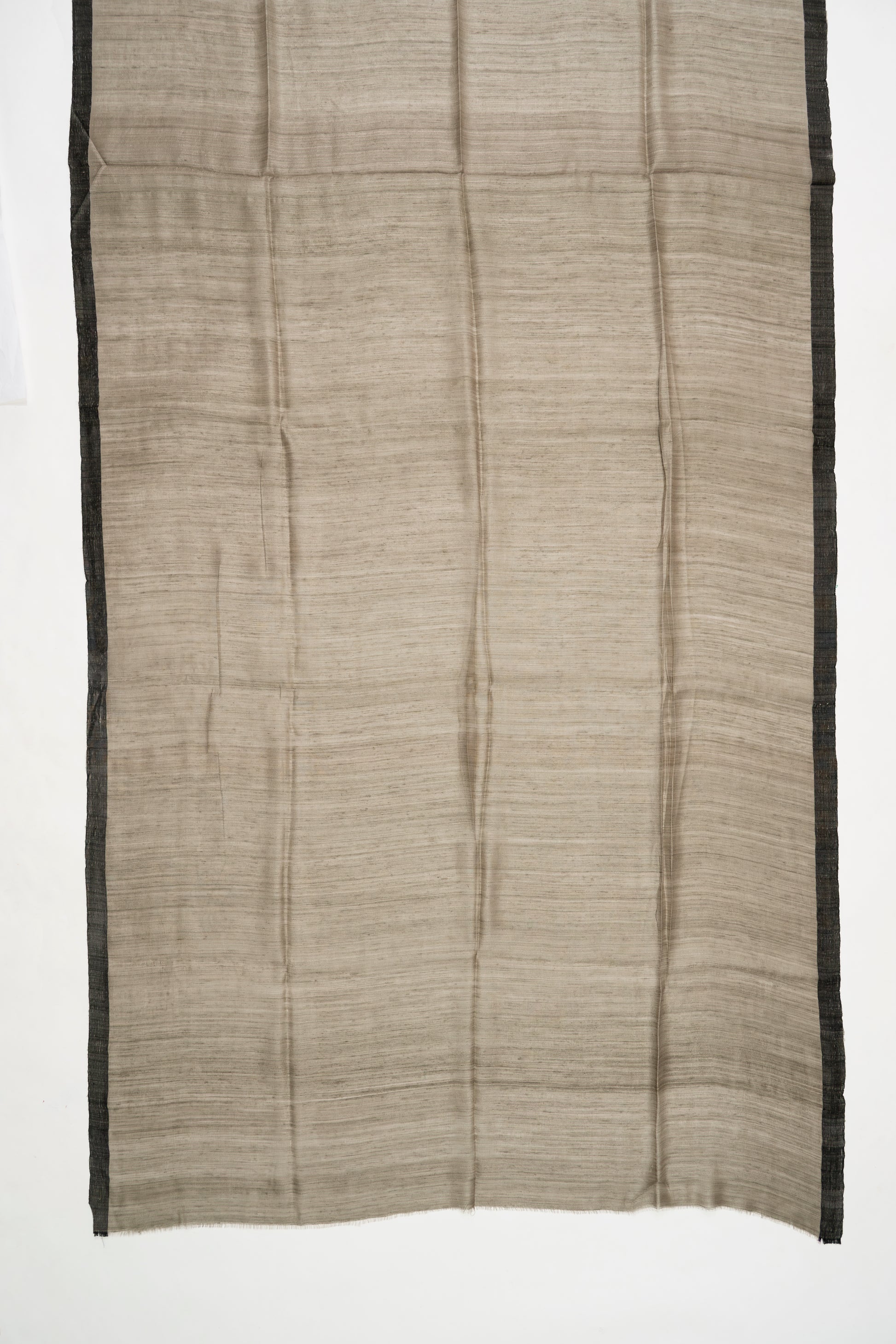 Olive Grey & Black Jute Silk Saree 